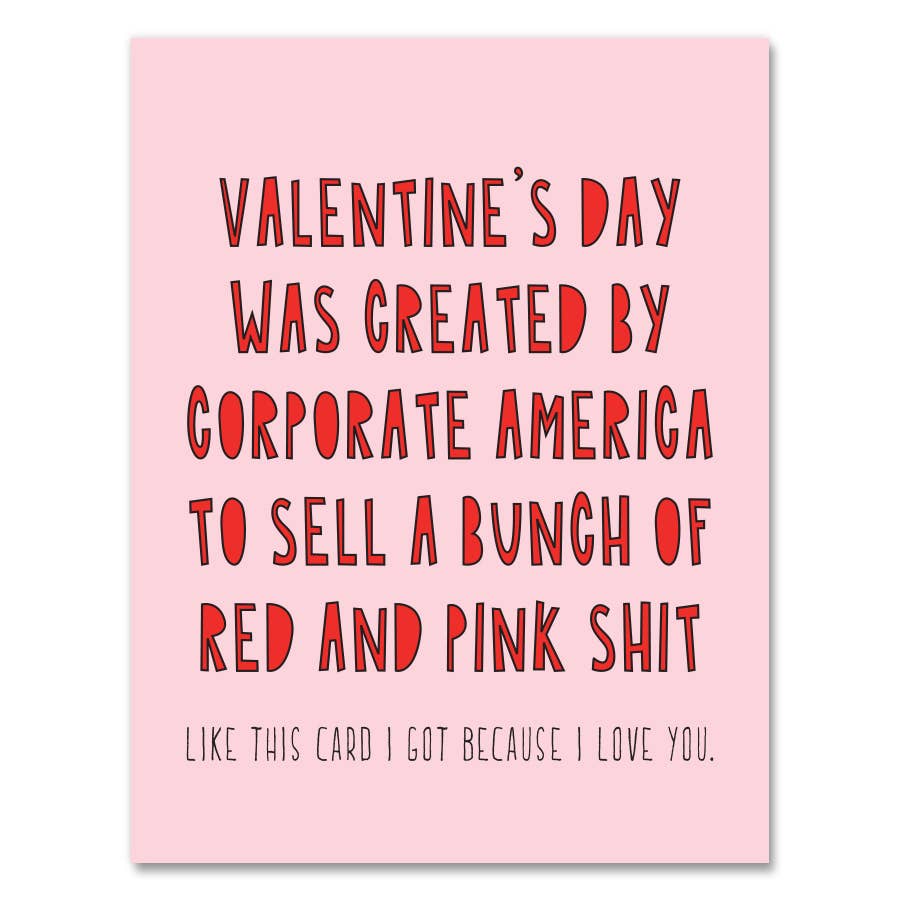 Red and Pink shit Valentine's Day Card